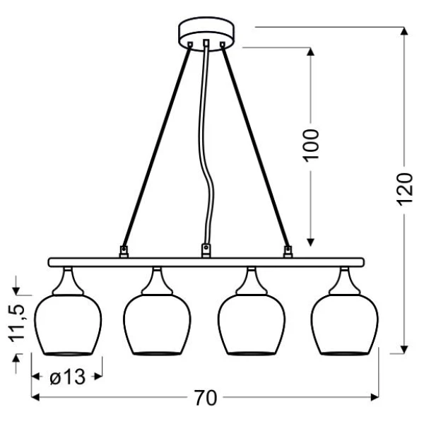 Підвісний світильник Candellux SIRIUS E27 хром 34-59628 - Фото 3