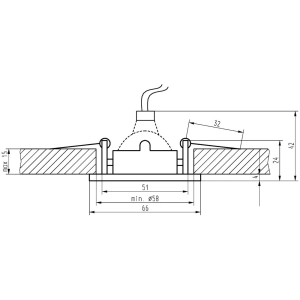 Точковий світильник врізний Candellux UO-18 MR11 нікелевий 2260344 - Фото 2