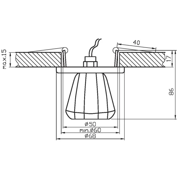 Точковий світильник врізний Candellux SK-32 G4 хром 2292482 - Фото 2