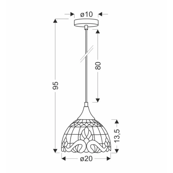 Підвісний світильник Candellux Marsala E27 чорний 31-20703 - Фото 2
