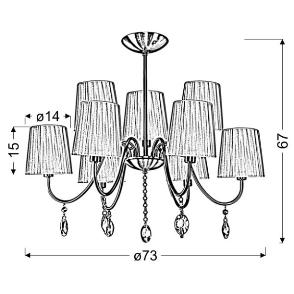 Люстра класична Candellux SORENTO E14 хром 39-38074 - Фото 3