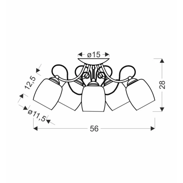 Люстра пристельова Candellux AMBA E27 хром 35-79251 - Фото 4