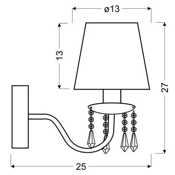 Бра Candellux RUTI E14 хром 21-58706 - Фото 3