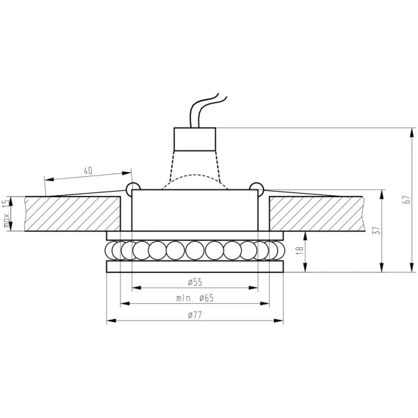 Точковий світильник врізний Candellux SK-79 MR16 хром 2227405 - Фото 5