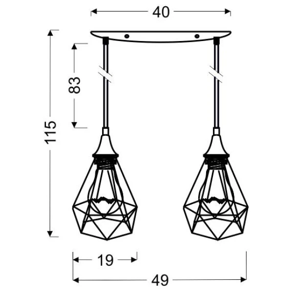 Підвісний світильник Candellux GRAF E27 чорний 32-62895 - Фото 2