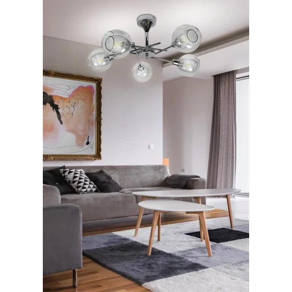Люстра пристельова Candellux OZZO E14 хром 35-72252 - Фото 2