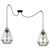 Candellux PRIMO E27 чорний, золотий 32-00286. Світильник підвісний