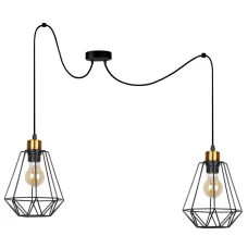 Candellux PRIMO E27 чорний, золотий 32-00286. Світильник підвісний