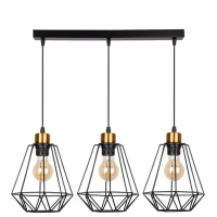 Candellux PRIMO E27 чорний, золотий 33-00231. Світильник підвісний