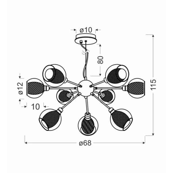 Підвісний світильник Candellux DIXI E14 хром 39-65018 - Фото 4