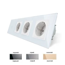 Вимикач сенсорний з трьома розетками VL-C701/C7C3EU Livolo