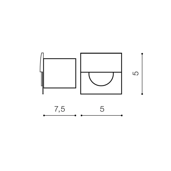 Підсвітка для сходів Azzardo Sane 1 Вт 3000K чорний AZ2765 - Фото 2