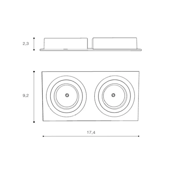 Світильник точковий врізний Azzardo Caro 2 GU10 чорний AZ2437 - Фото 2