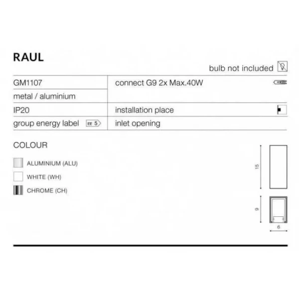 Бра Azzardo RAUL G9 сірий AZ0892 - Фото 2