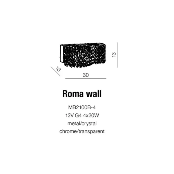 Декоративне бра Azzardo ROMA G9 прозорий AZ1511 - Фото 2