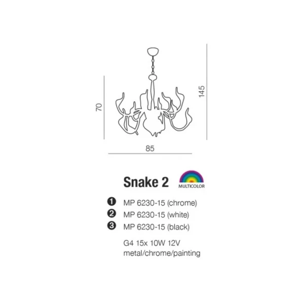 Підвісний світильник Azzardo SNAKE G4 чорний AZ1048 - Фото 2
