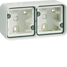 Berker Корпус з рамкою 2Х для з/у, горизонтальний, пол.білий, W.1 6719323502