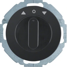 Berker Перемикач 1-пол. поворотний для жалюзі, 10А/230В, чорна, R.Classic 38112145