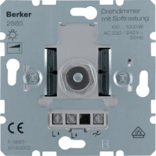 Berker Поворотно-нажимний диммер з 'Soft'-регулюванням для ЛН та ВВГЛ 100-1000 Вт 2885