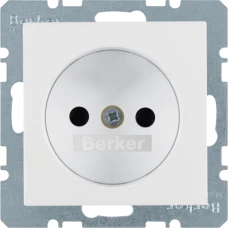 Berker Розетка без з/к, зах.контактів, пол.білизна-matt, 16А/250В S.1 6167331909