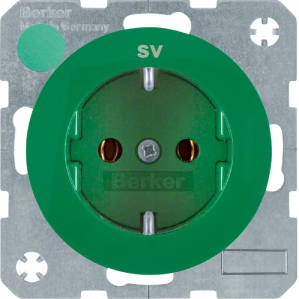 Розетка з з/к червона з написом SV, 16А/250В, R.x Berker 47432003