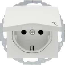 Berker Розетка з з/к, кришка, зах.контактів, пол.білизна, 16А/250В S.1 47448989