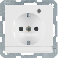 Berker Розетка з з/к з контр.лампою, 16А/250В, пол.білизна, Q.x 41106089