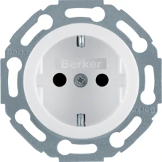 Berker Розетка з з/к, зах.контактів, пол.білизна, 16А/250В 1930/Glas 4755
