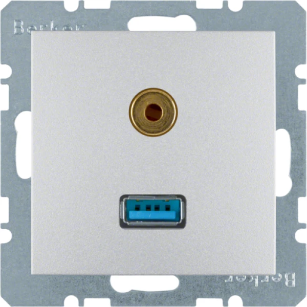 Розетка USB/3.5мм аудіо, алюміній S.1 Berker 3315391404