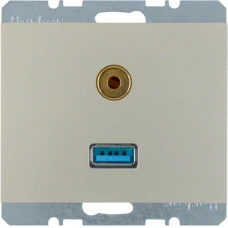 Berker Розетка USB/3.5мм аудіо, сталевий лак, K.5 3315397004