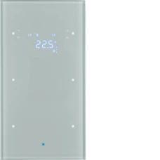 Berker Скляний сенсор 2-кан. з регул.темп-ри, алюміній, TS Sensor 75642034