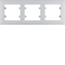 Hager Рамка 3X горизонтальна, Lumina-Intens, срібна WL5732