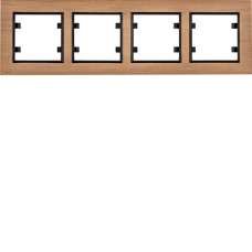 Hager Рамка 4Х горизонтальна, Lumina-Passion, дерево світле WL9245