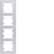 Hager Рамка 4X вертикальна, Lumina-Intens, срібна WL5642