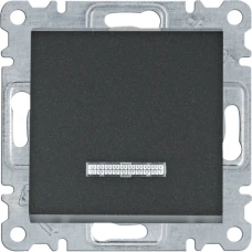 Hager Вимикач з підсвічуванням 1-полюсний Lumina, чорний, 10АХ/230В WL0213
