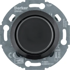 Berker Диммер універс. Комфорт 20-420Вт, LED 3-100Вт, 230В, чорний, 1930+Glas 294411
