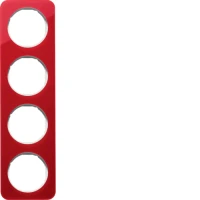 Berker Рамка 4Х червоний прозорий/пол.білизна, акрил, R.1 10142349
