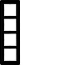 Berker Рамка 4Х скло/чорний Q.7 10146076