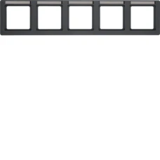 Berker Рамка 5Х вертикальна з полем для надпису, антрацит, Q.1 10256016