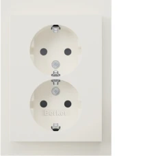 Berker Розетка з з/к 2X, зах.контактів, цільна, пол.білизна, 16А/250В K.1/R.3 47597009