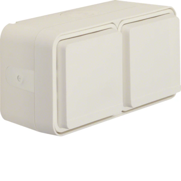 Розетка з з/к подвійна горизонтальна IP55, пол.біла, 16А/250В W.1 Berker 47753522