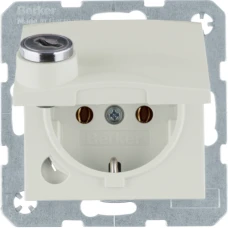 Berker Розетка з з/к, кришка, замок, біла, 16А/250В S.1 47638982