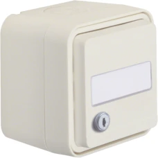 Berker Розетка з з/к, поле д/надпису, замок, IP55, пол.біла, 16А/250В W.1 47893502