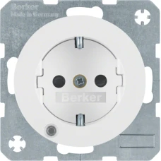 Berker Розетка з з/к з контр.лампою, 16А/250В, пол.білизна, R.x 41102089