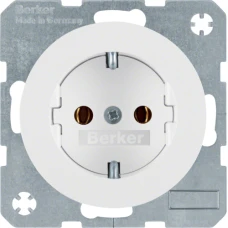 Berker Розетка з з/к, гвинтові клеми, 16А/250В, пол.білизна, R.x 41432089
