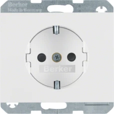 Berker Розетка з з/к, зах.контактів, пол.білизна, 16А/250В K.1 47357009