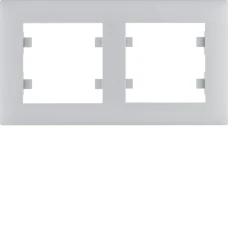 Hager Рамка 2X горизонтальна, Lumina-Intens, срібна WL5722