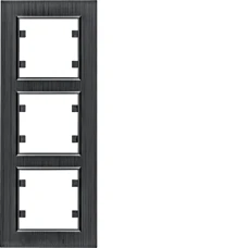 Hager Рамка 3Х вертикальна, Lumina-Passion, чорний алюміній WL9133