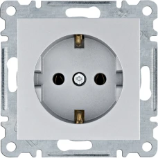 Hager Розетка з з/к Lumina, срібна, 16А/230В WL1052