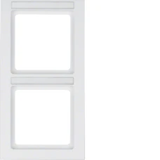 Berker Рамка 2Х вертикальна з полем для надпису, пол.білизна, Q.3 10526099
